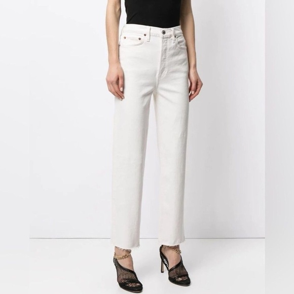 Re/Done Denim - NEW Re/Done 70s Stove Pipe High Rise Straight Ankle Jeans - size 26
Waist: 14”